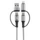 USB-kaapeli Bauhaus 2+2 hopea 1 m
