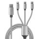 USB-kaapeli Bauhaus 3in1 harmaa 3 m