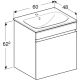 Allaskaappipaketti Geberit Renova Plan hikkoripuu 60 x 48 x 62,2 cm