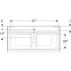 Allaskaappipaketti Geberit Renova Plan hikkoripuu 100 x 48 x 62,2 cm