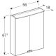LED-peilikaappi Ido Reflect Clear vikavirtasuojattu valkoinen 56 cm