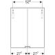 LED-peilikaappi Ido Reflect Clear vikavirtasuojattu valkoinen 56 cm