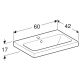 Pesuallas Geberit Icon Light valkoinen 60 x 42 cm