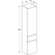 Korkea kaappi Geberit Renova Plan hikkoripuu 39 x 36 x 180 cm