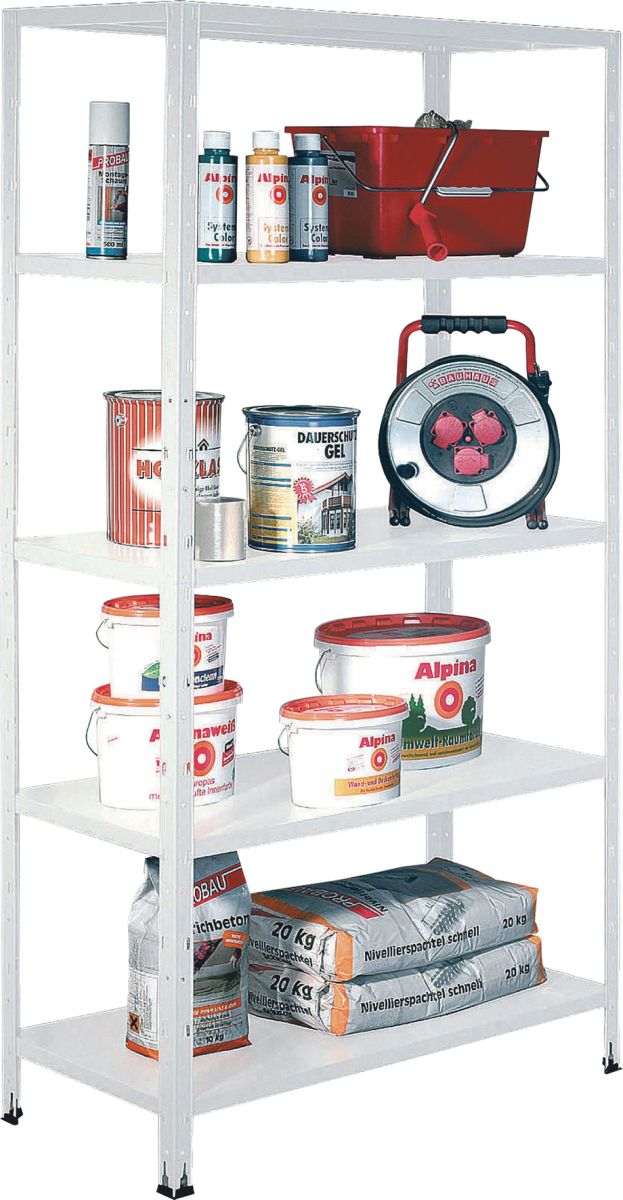 Metallihyllykkö Regalux Valkoinen 188 x 100 x 45 cm