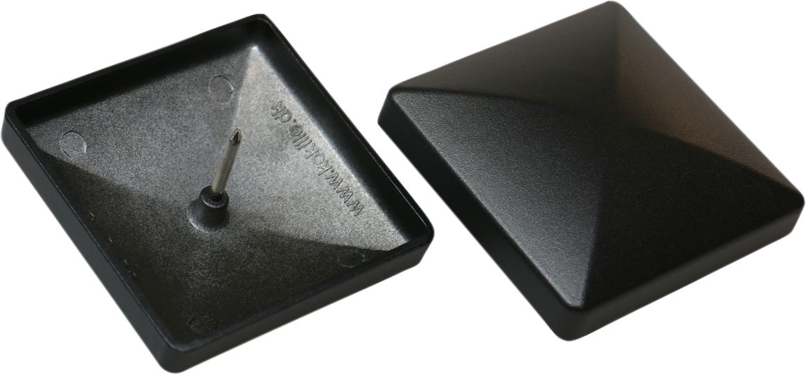 Tolpanhattu alumiini musta 76 x 76 mm