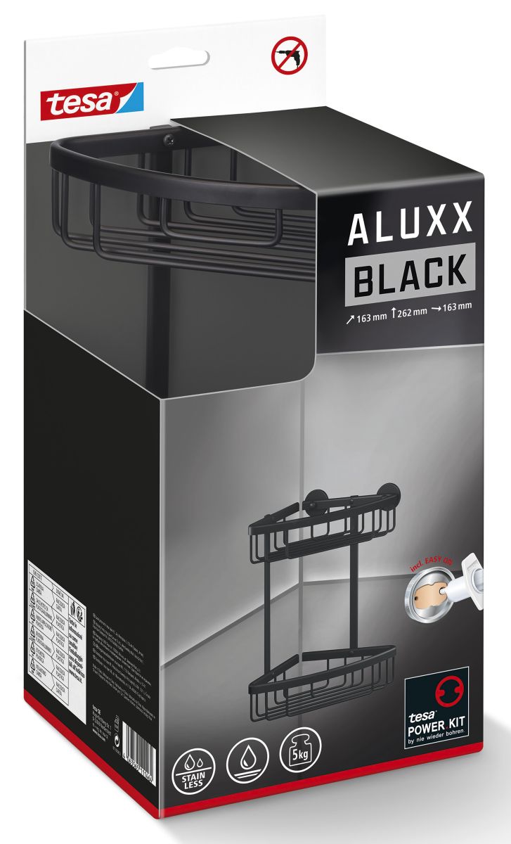 Kulmasuihkukori tesa® Aluxx Musta