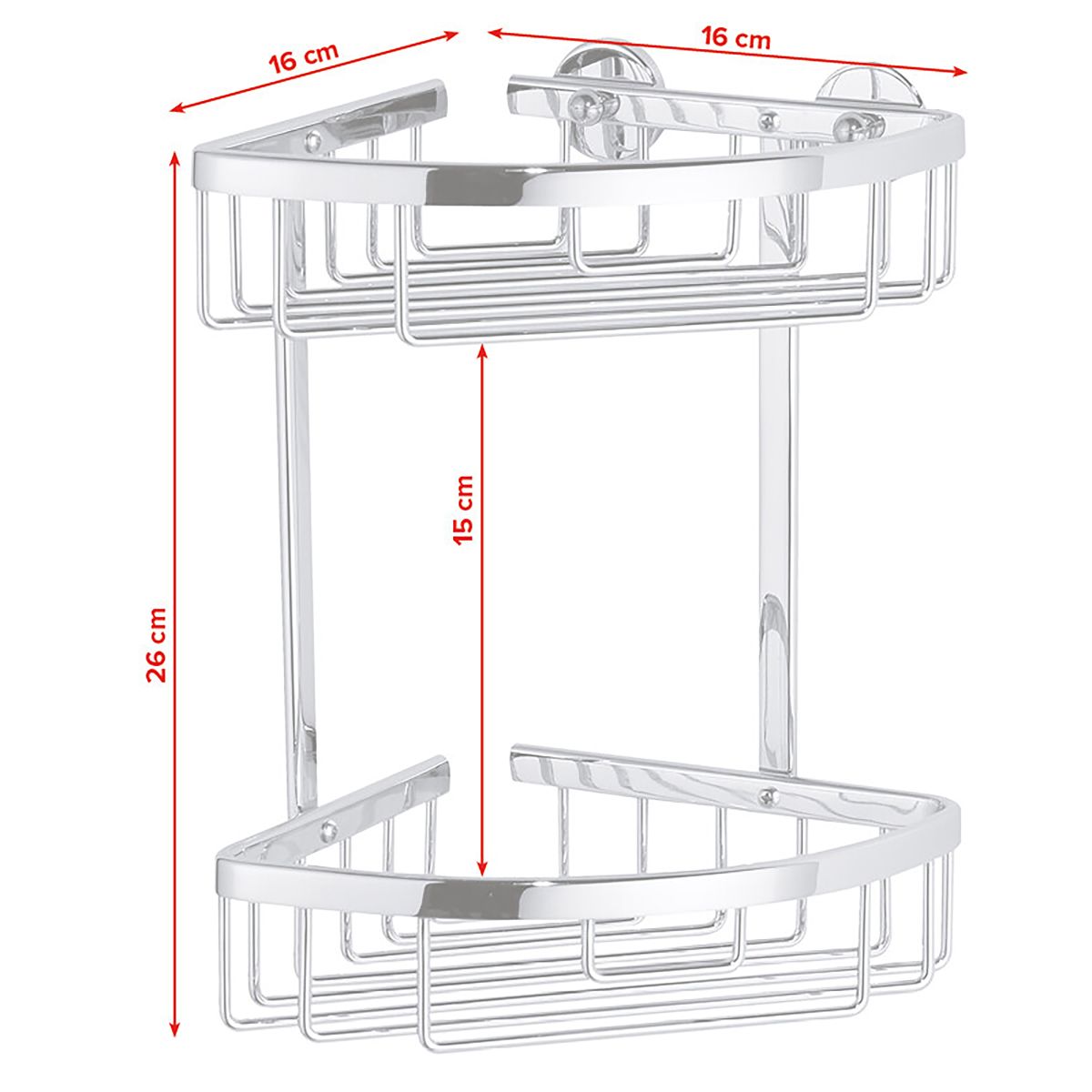 Kulmasuihkukori tesa® Aluxx Kromi