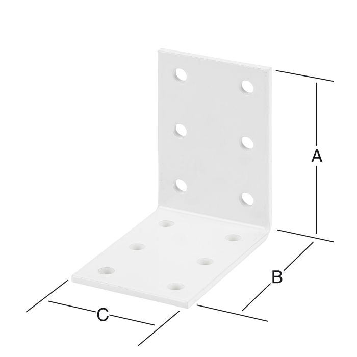 Kulmarauta 60 x 60 x 60 mm teräs valkoinen
