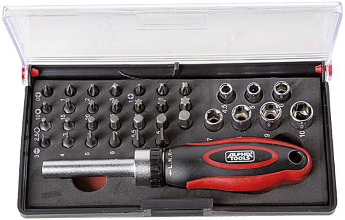 Ruuvimeisseli ja kärkisarja Alpha Tools 35-os.
