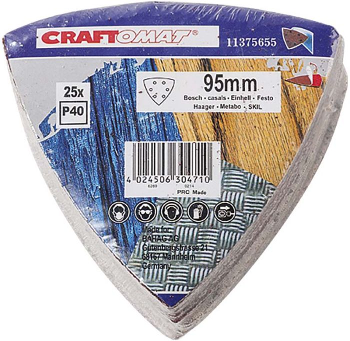 Hiomapaperi Craftomat 95 mm K40 25 kpl