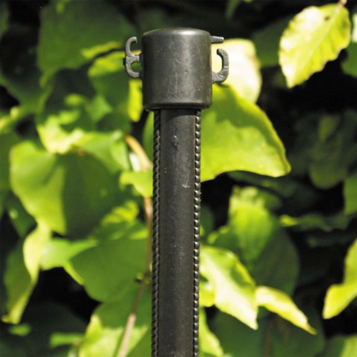 Kasvi-/aitatolppa Muovitettu 20 mm x 125 cm Musta