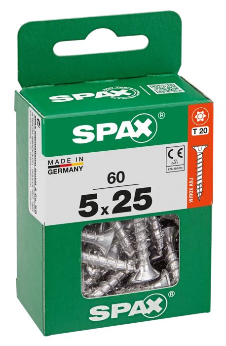 Puuruuvi Spax 5 x 25 mm 60 kpl