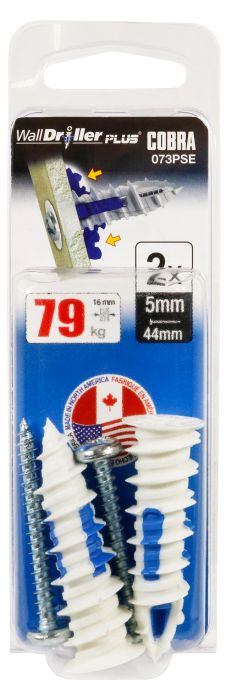 Kipsilevytulppa Cobra WallDriller Plus 5 mm 2 kpl
