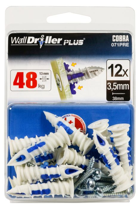 Kipsilevytulppa Cobra WallDriller Plus 3,5 mm 12 kpl