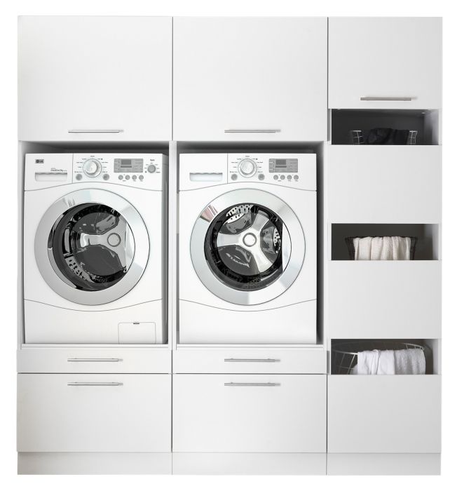 Pesukonekaappi Respekta Clara 2 kpl + 4-ovinen pyykkikaappi