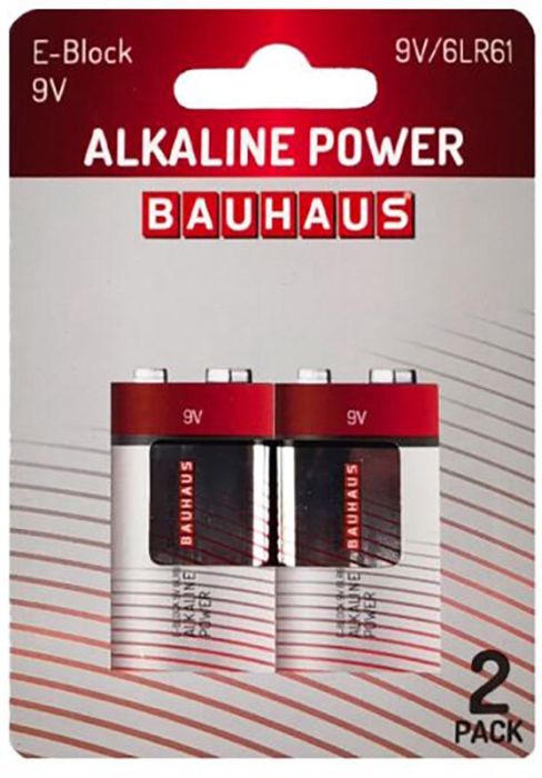 Alkaliparisto BAUHAUS 9V/6LR61 2 kpl/pkt