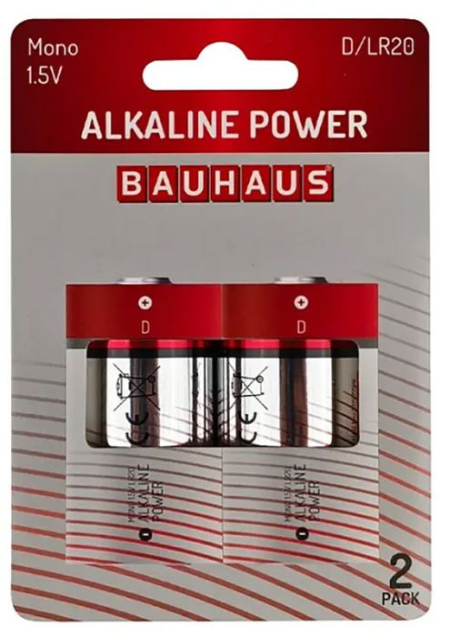 Alkaliparisto BAUHAUS Mono D/LR20 2 kpl/pkt