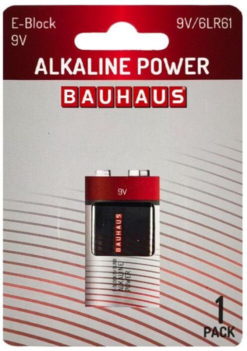 Alkaliparisto BAUHAUS 9V/6LR61 1 kpl/pkt