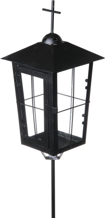 Hautalyhty metallivarrella 58 cm musta