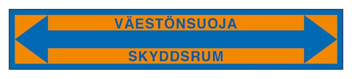 Huomiokyltti Väestönsuoja 550 x 100 mm