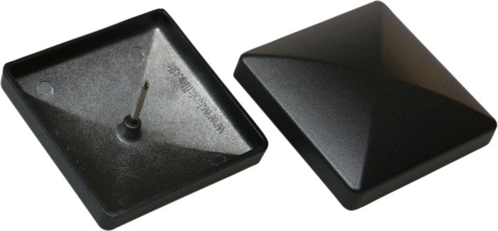 Tolpanhattu alumiini musta 76 x 76 mm