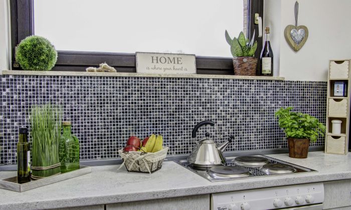 Mosaiikkilaatta Fliesen Quadrat Crystal Mix musta/hopea 30 x 30 cm