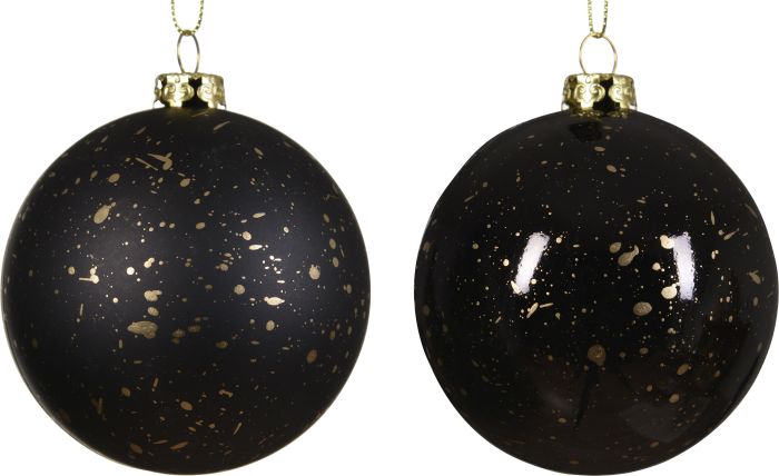 Joulupallo 8 cm mustahile lajitelma