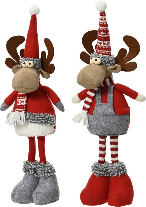 Joulukoriste poro seisova 50 cm punaharmaa lajitelma