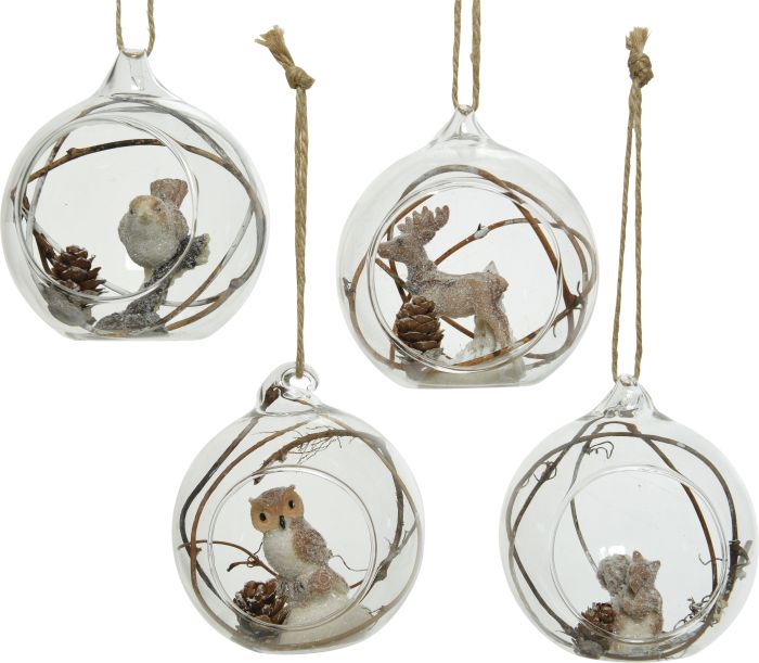 Joulupallo eläinkoriste 8 cm lajitelma