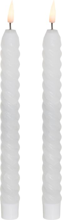 LED-kierrekynttilä 25 cm valkoinen 2 kpl