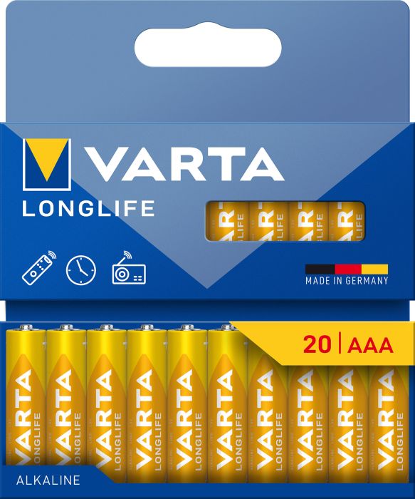 2 x Varta Longlife paristo AAA 20 kpl