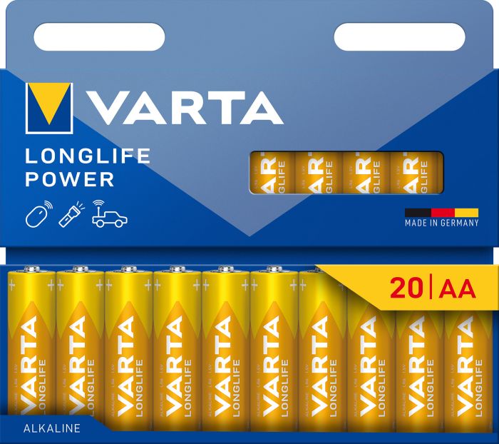 2 x Varta Longlife paristo AA 20 kpl