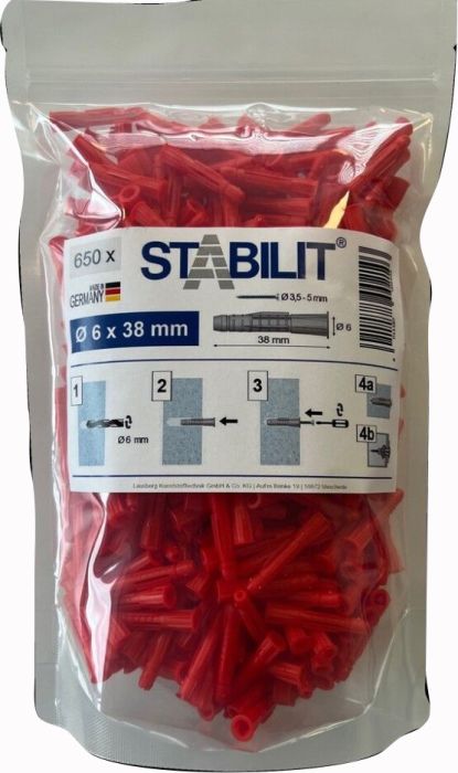 Tulppa Stabilit 6 x 38 mm 650 kpl