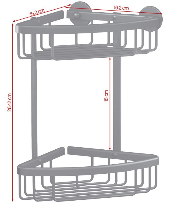 Kulmasuihkukori tesa® Aluxx Musta