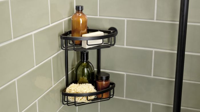 Kulmasuihkukori tesa® Aluxx Musta