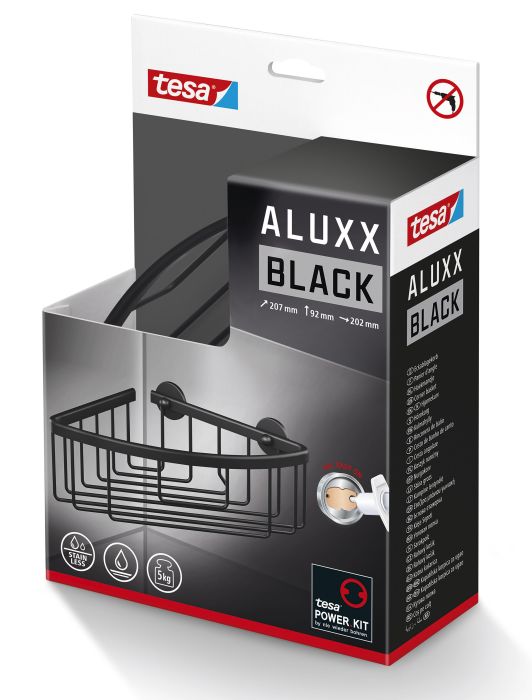 Suihkukori tesa® Aluxx Musta
