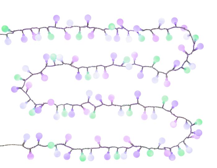 LED-valosarja Airam Bebe 100-os monivärinen 200 cm Roosa Nauha