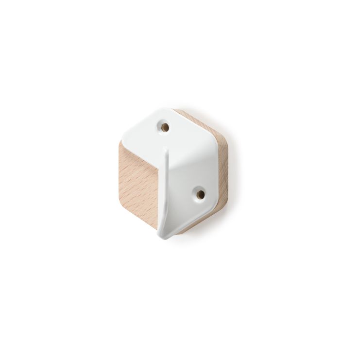 Koukku REI valkoinen beech & steel 66 mm