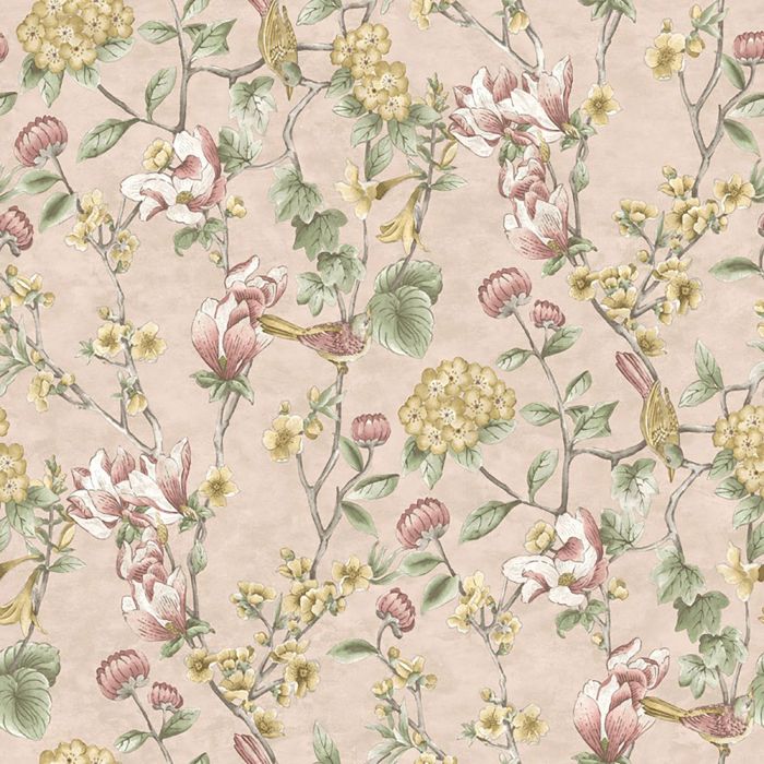 Kuitutapetti The Lost Garden Nightingale Pink 91621