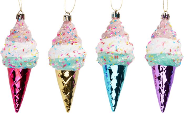 Joulukuusenkoriste jäätelö 13 x 5 cm lajitelma