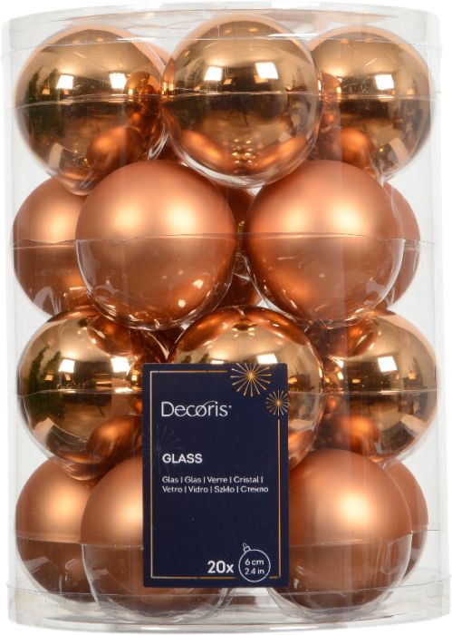 Lasipallolajitelma 20 kpl 6 cm brandy