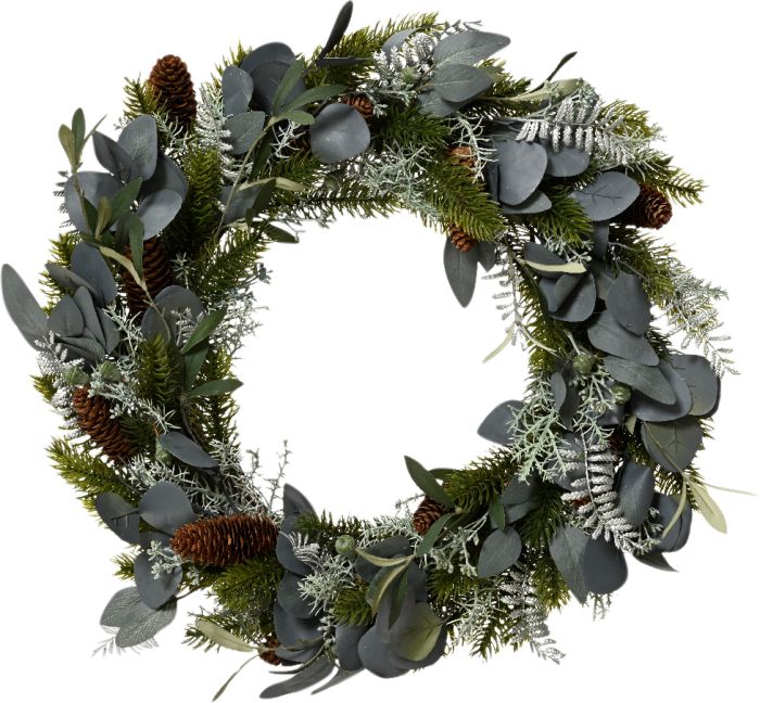 Kranssi 60 cm hopealehtinen