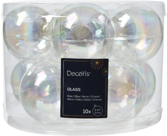 Joulupallolajitelma 6 cm 10 kpl kirkas