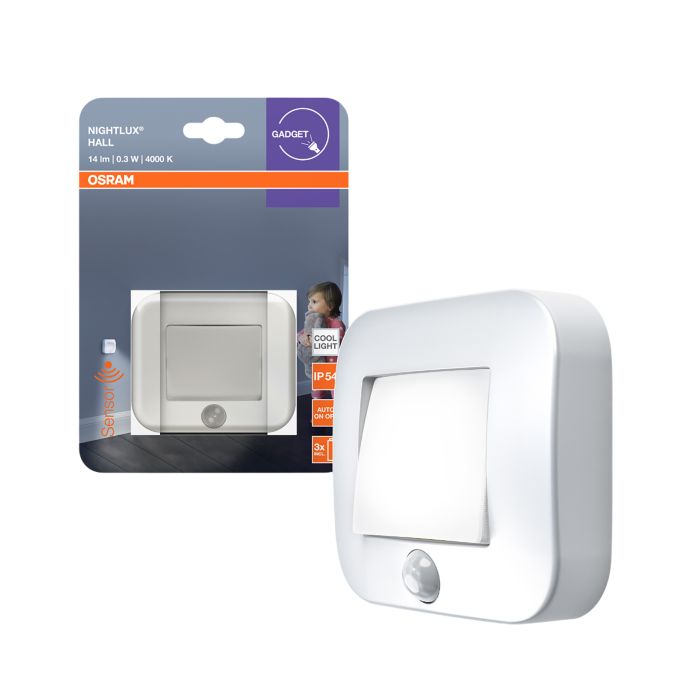 Liiketunnistinvalaisin Osram Nightlux Hall valkoinen 8,4 x 7,3 cm IP54