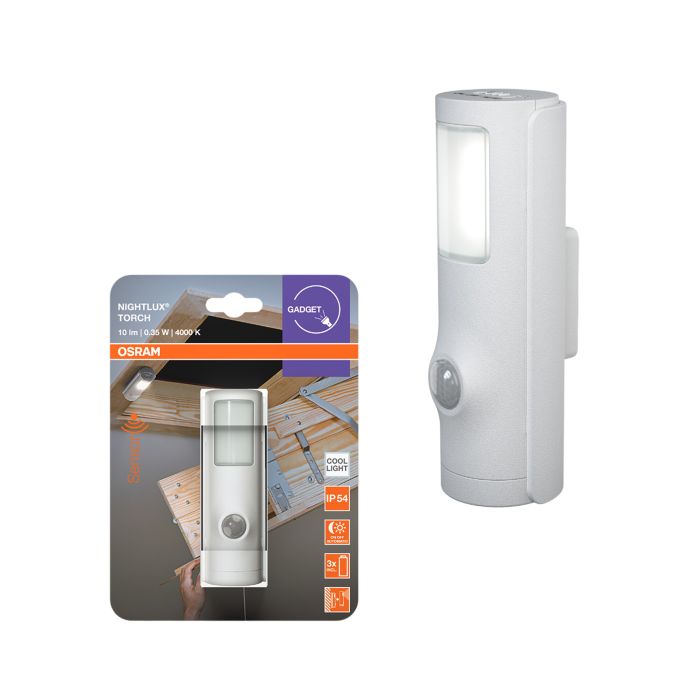 Liiketunnistinvalaisin Osram Nightlux Torch valkoinen Ø 8,6 x 10,8 cm IP54