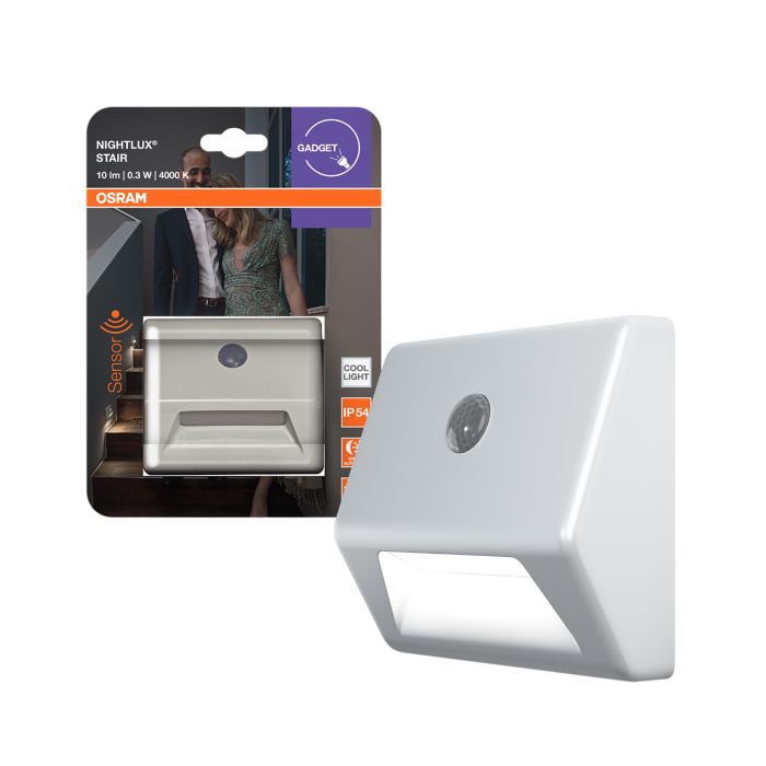 Liiketunnistinvalaisin Osram Nightlux Stair valkoinen 8,4 x 7,3 cm IP54