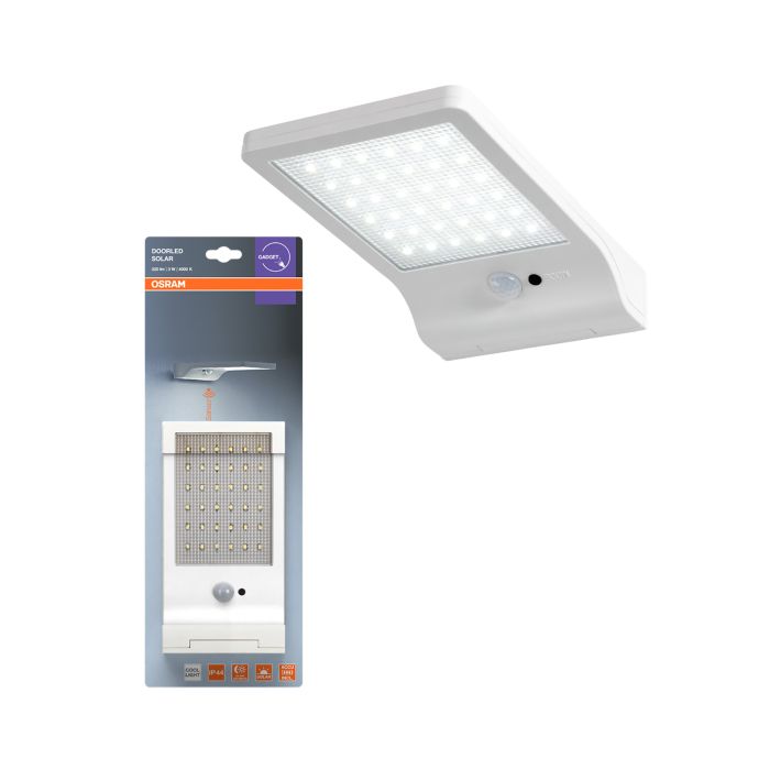 Liiketunnistinvalaisin Osram Doorled Solar valkoinen 19,2 x 11 cm IP44