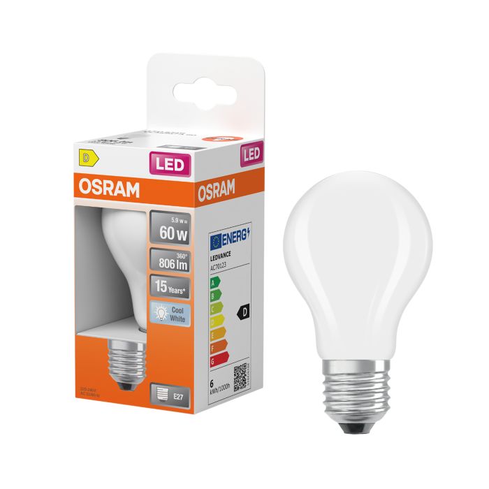 LED-lamppu Osram Star Classic A60 E27 5,9 W 806 lm 4000 K opaali 1 kpl/pkt