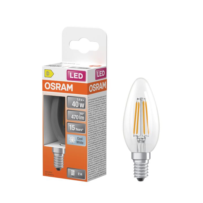LED-lamppu Osram Star Classic B40 E14 3,4 W 470 lm 4000 K kirkas 1 kpl/pkt